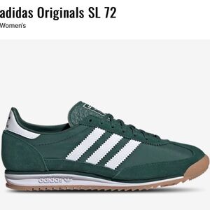 Adidas SL 72 Collegiate Dark Green with White Sneakers - Women 8.5